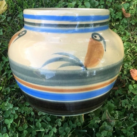 American Native Feathers Pottery Bowl Bird - Picture 4 of 6